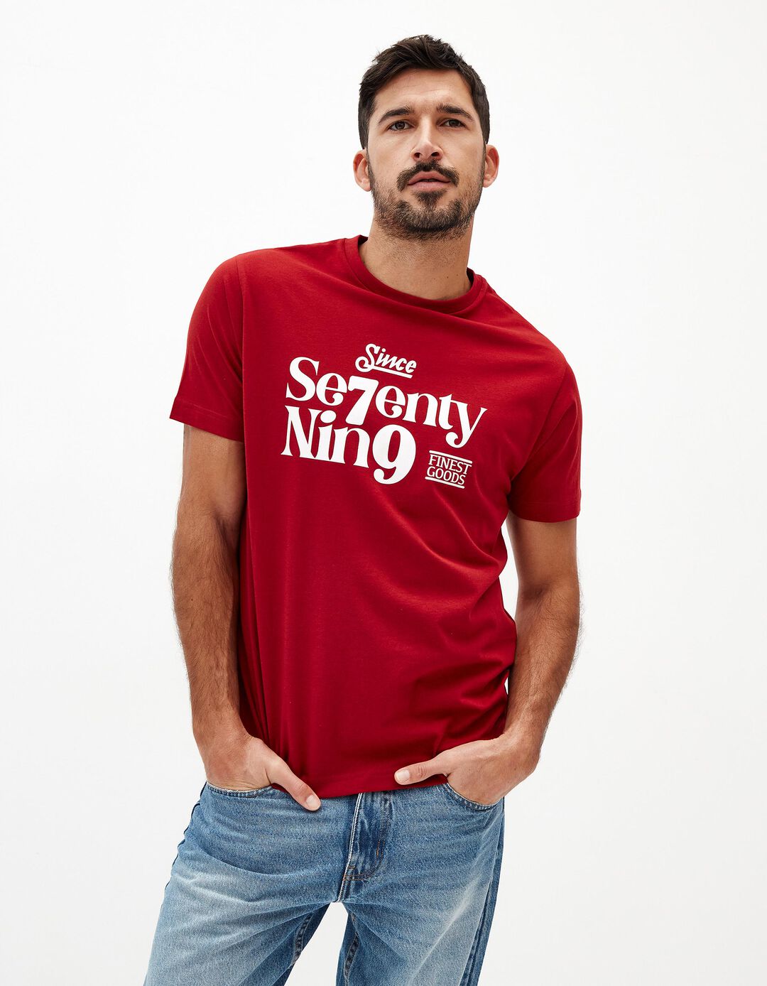 T-shirt Estampado, Homem, Vermelho