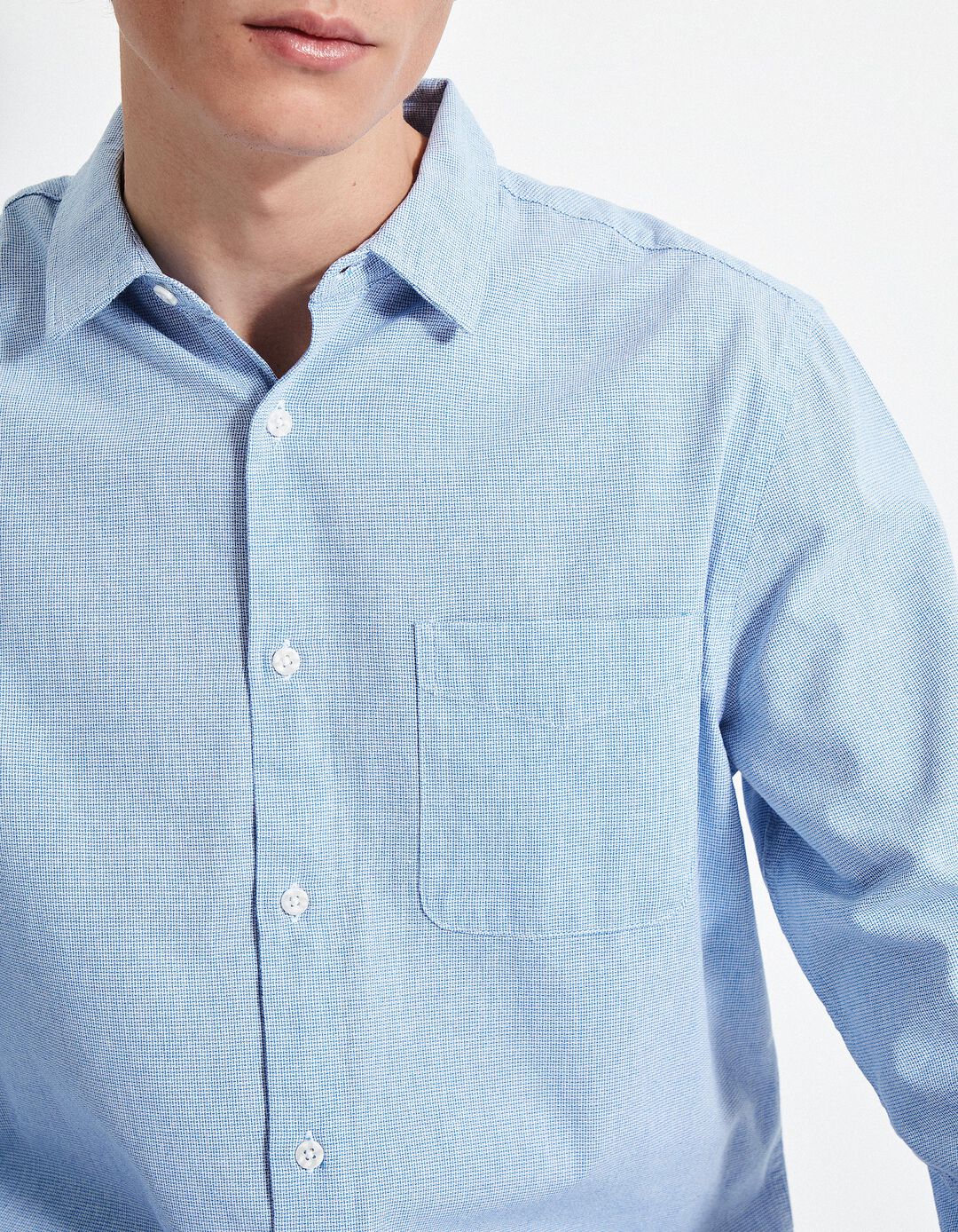 Camisa de Manga Comprida, Homem, Azul Escuro