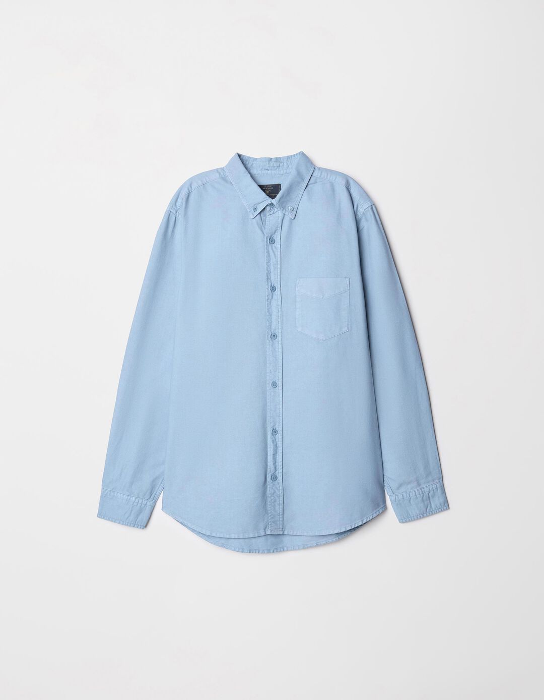 Camisa de Manga Comprida Oxford, Homem, Azul
