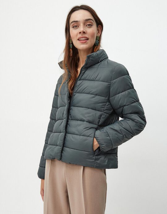 Comprar Online Casaco Acolchoado, Mulher, Cinzento Escuro