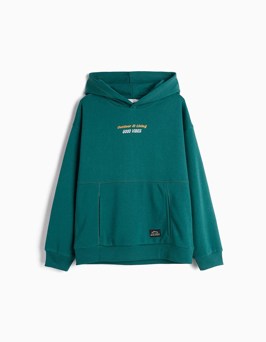 Sweatshirt de Felpa Capuz, Menino, Verde Escuro