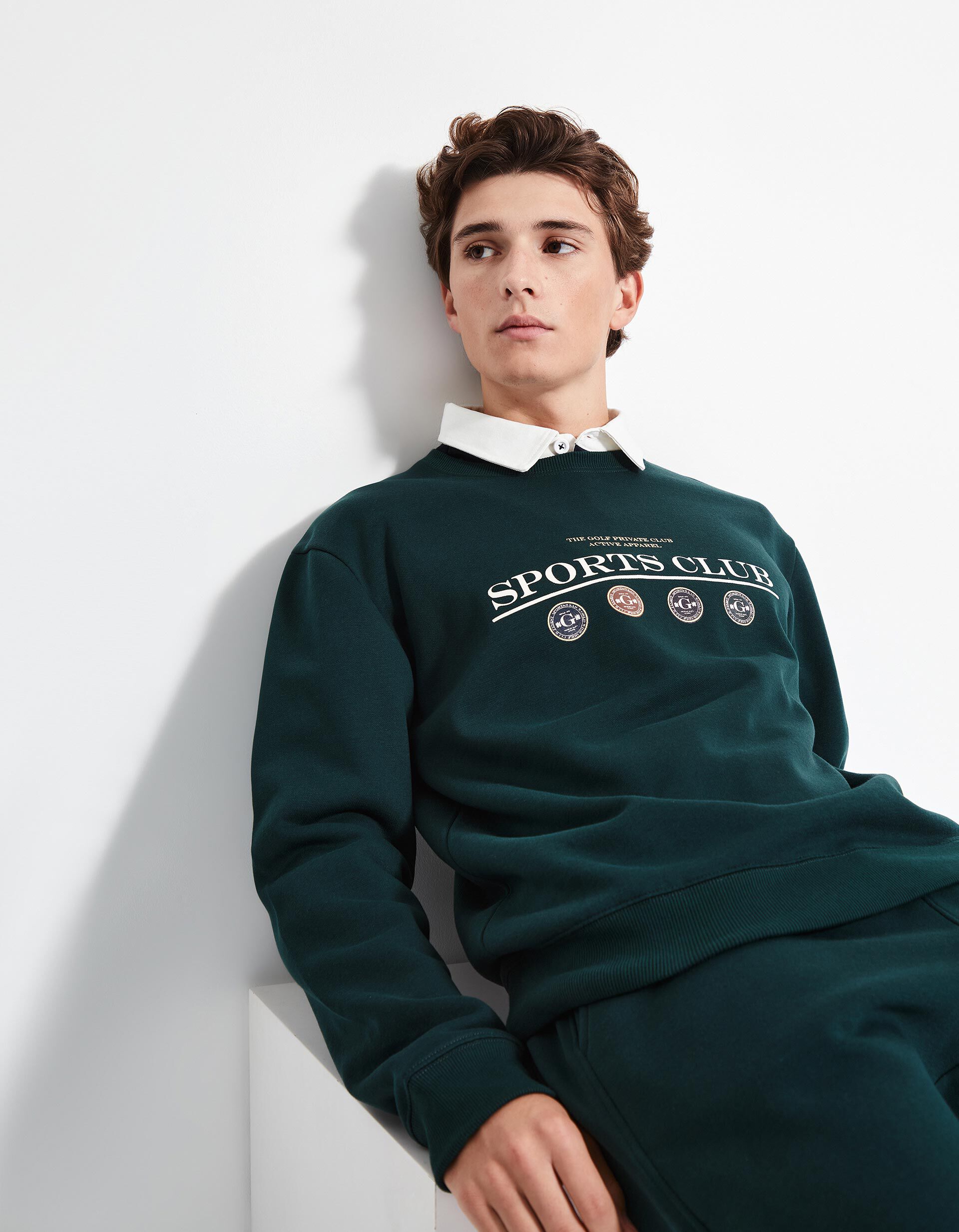 Comprar Online Sweatshirt de Felpa Estampado, Homem, Verde Escuro