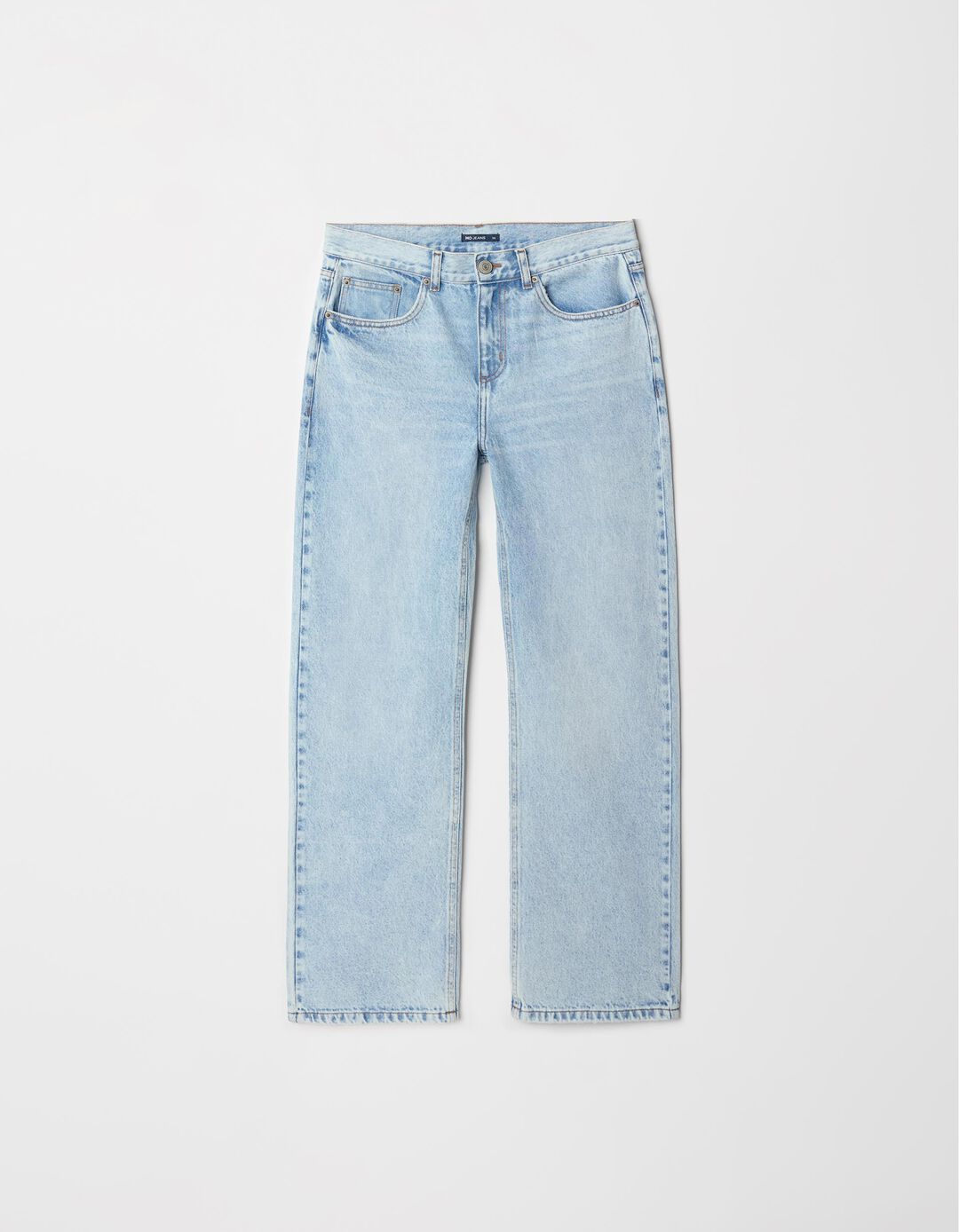 Calças de Ganga 'Straight fit', Mulher, Azul Claro
