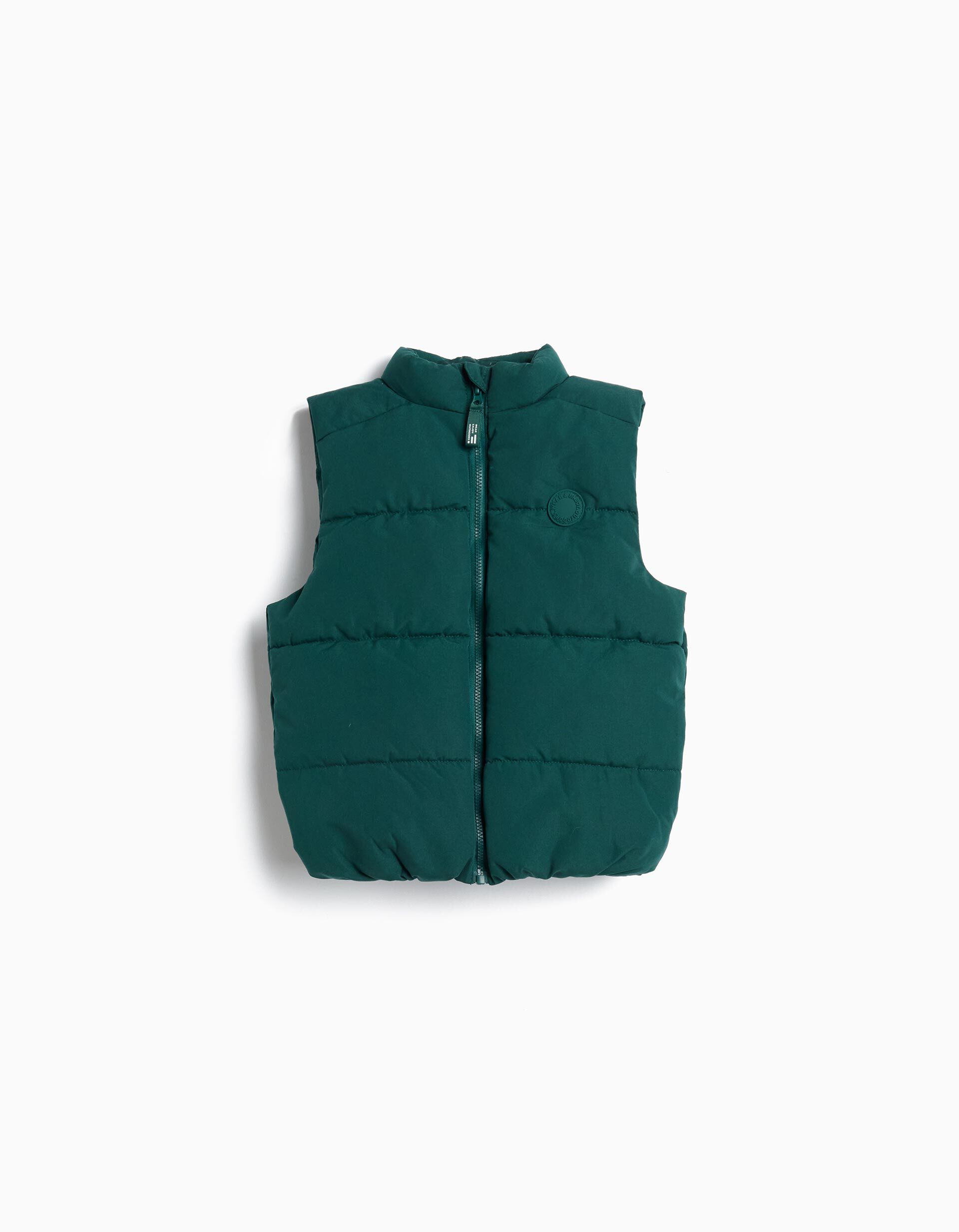 Colete Acolchoado, Menino, Verde Escuro