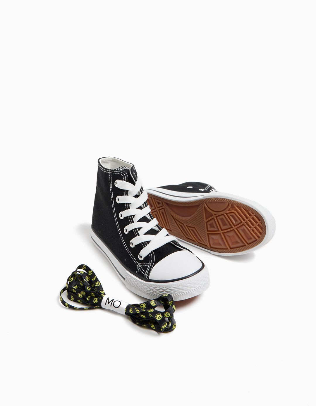Sapatilhas em Tela High Top, Criança, Preto