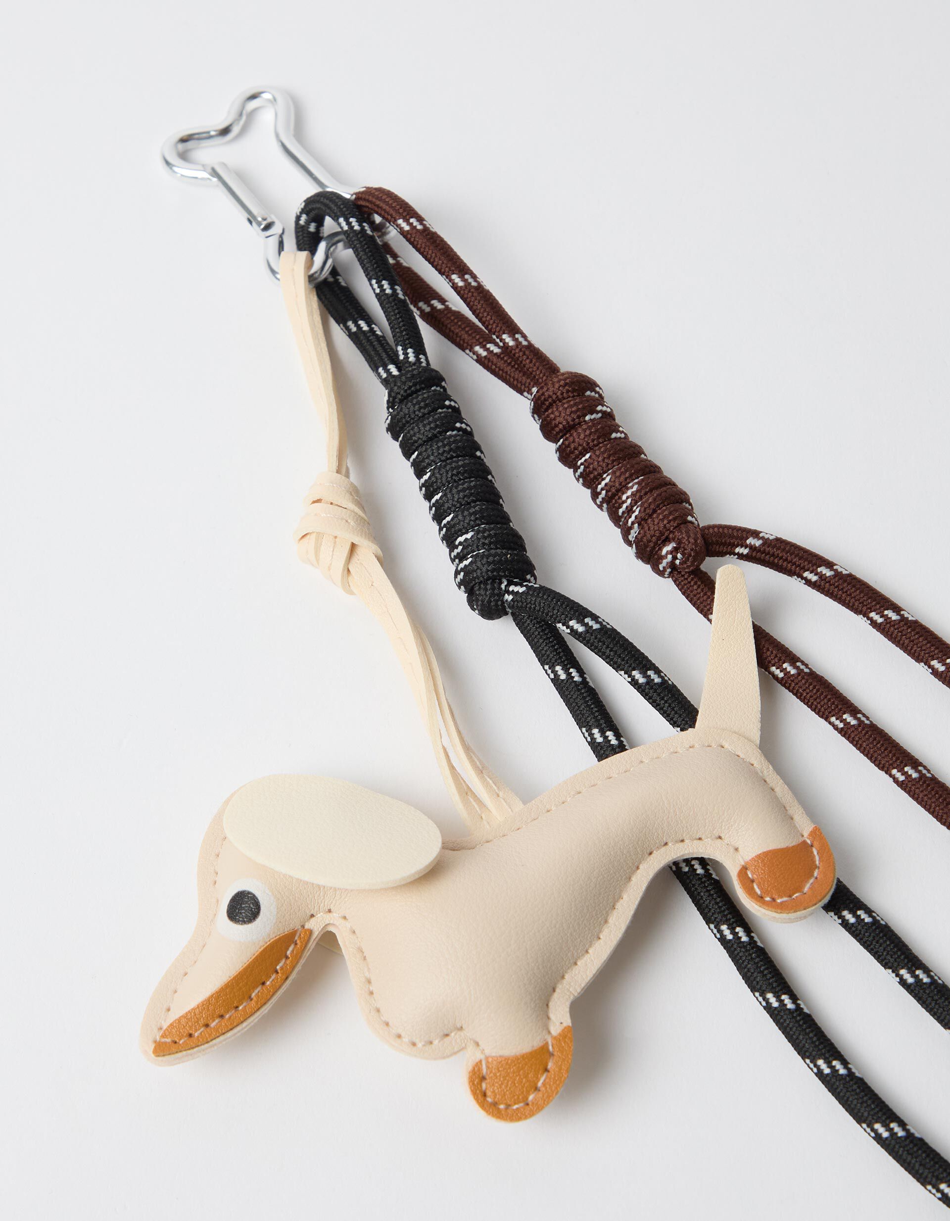 Porta-Chaves Charm C&atilde;o, Bege