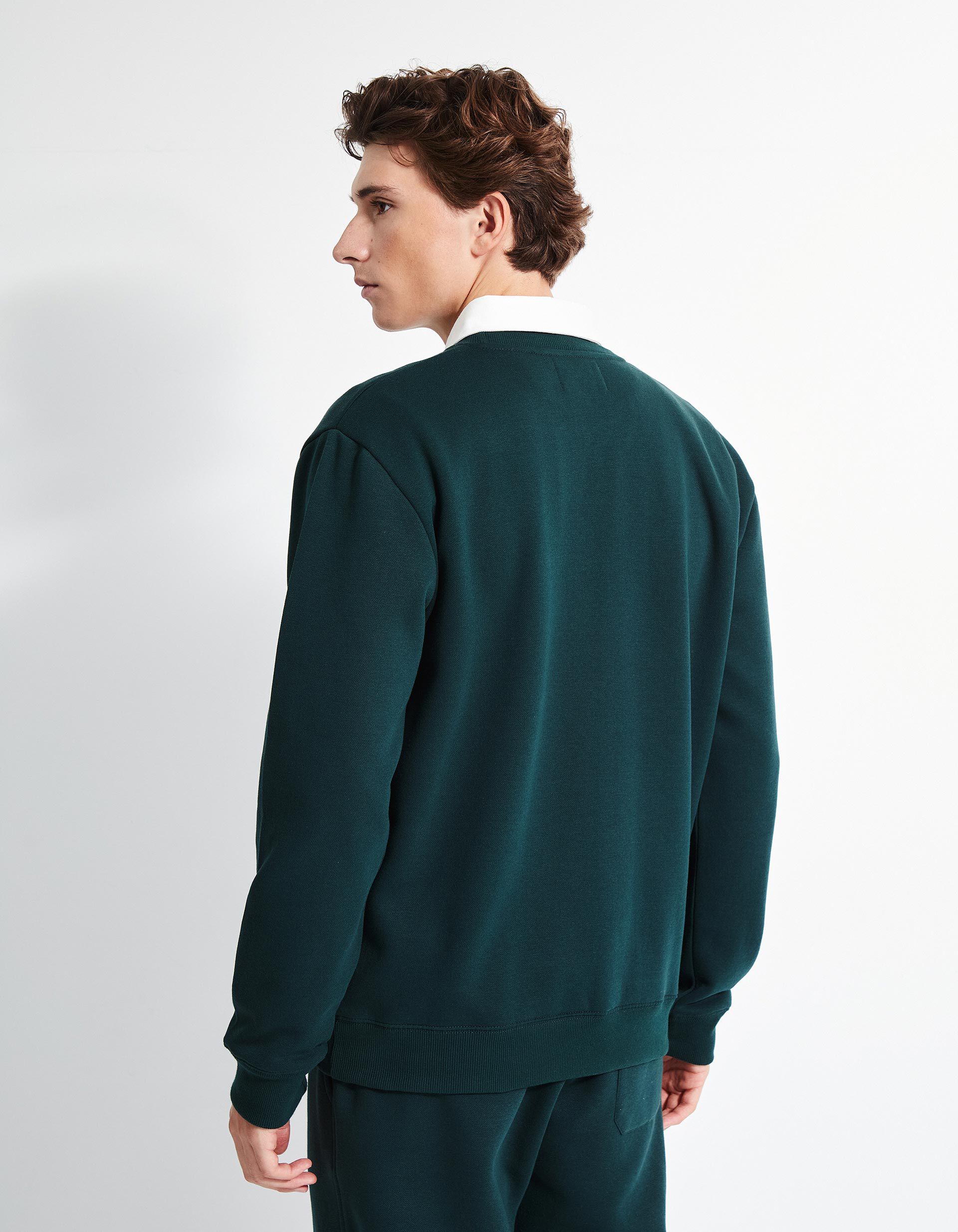 Comprar Online Sweatshirt de Felpa Estampado, Homem, Verde Escuro