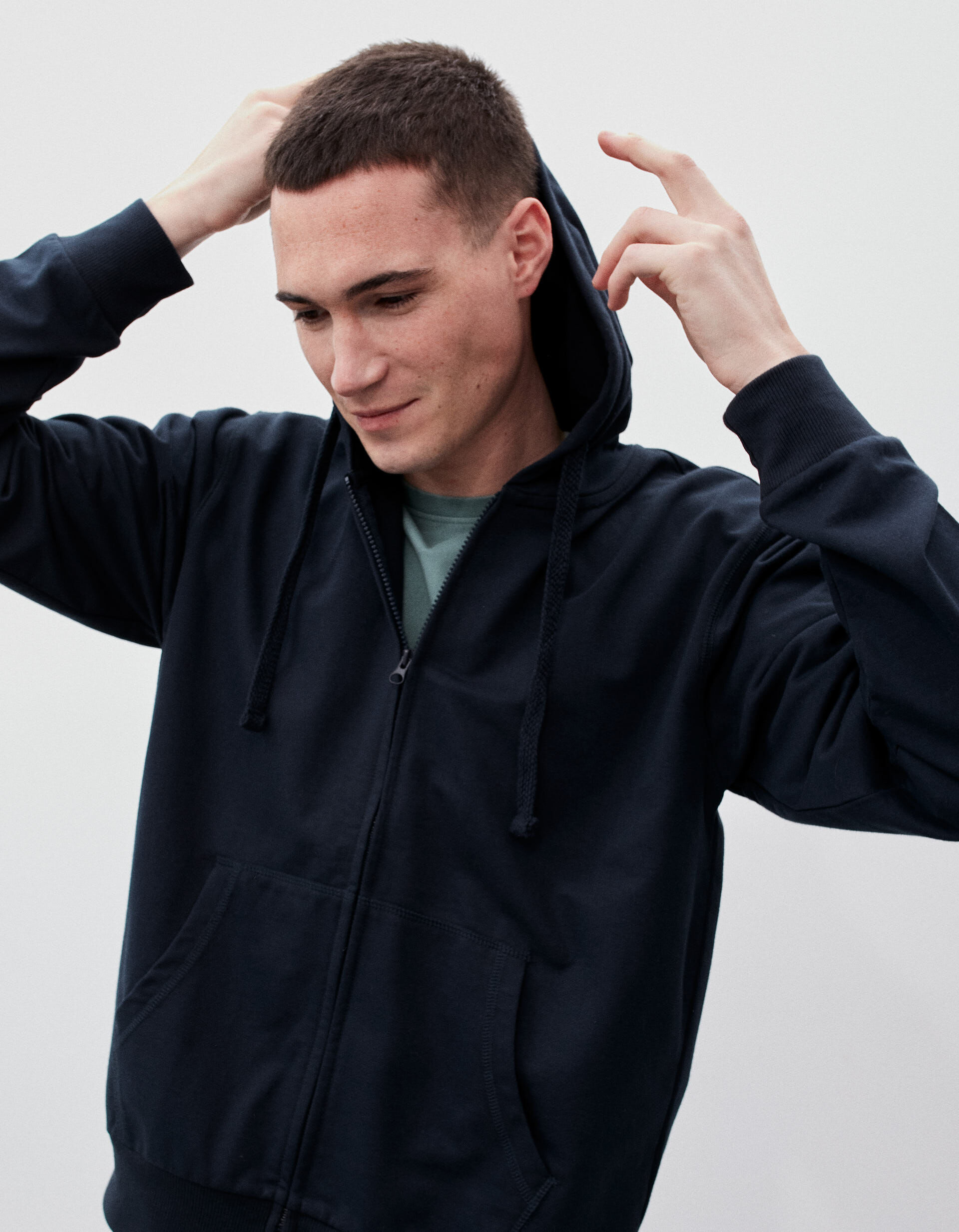 Comprar Online Casaco Jersey com Capuz, Azul Escuro