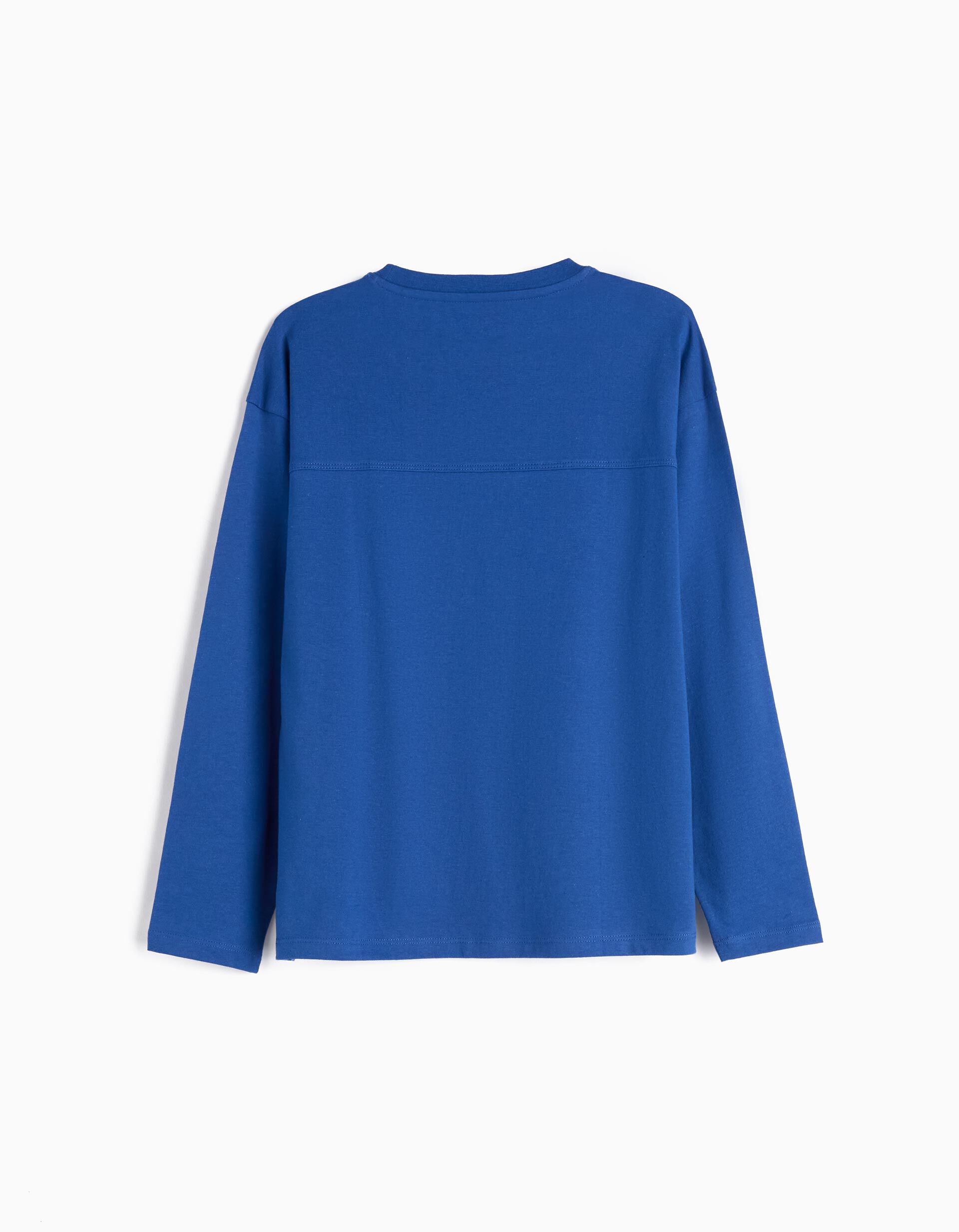 Comprar Online T-shirt de Manga Comprida Estampado, Menino, Azul Escuro