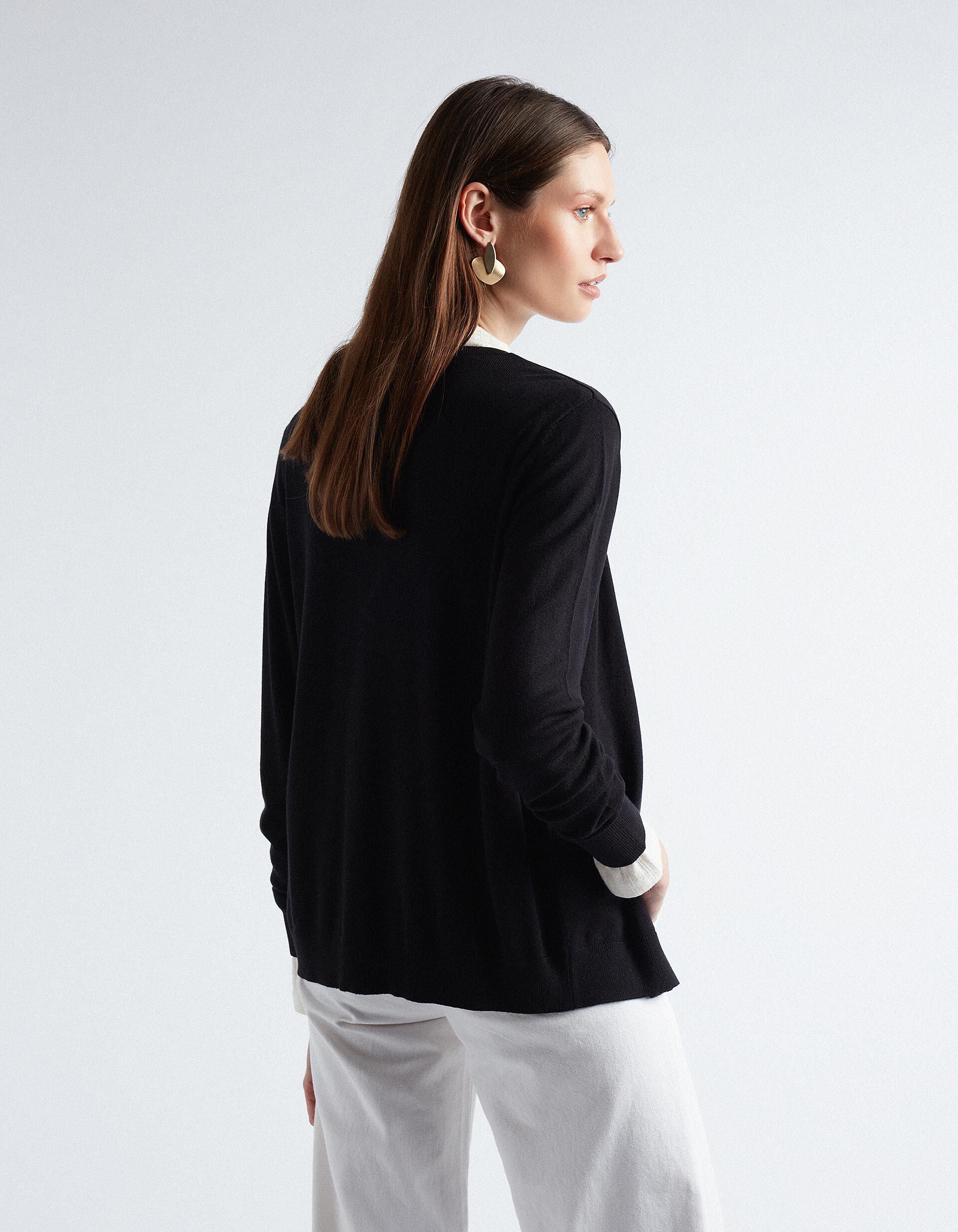 Comprar Online Casaco de Malha Decote Redondo, Mulher, Preto