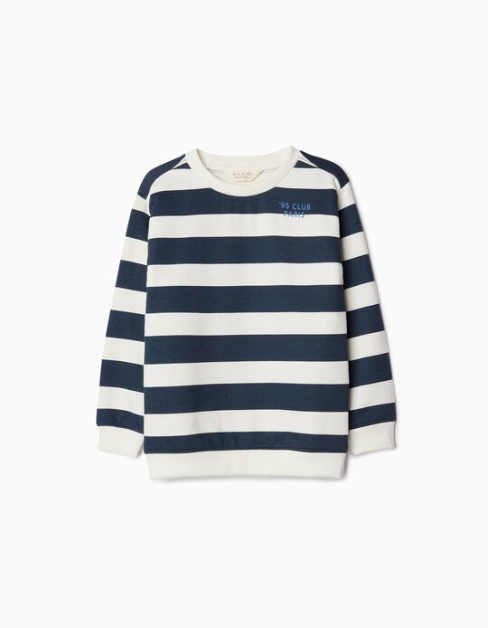 Comprar Online Sweatshirt Fleece Riscas, Menino, Azul Escuro 