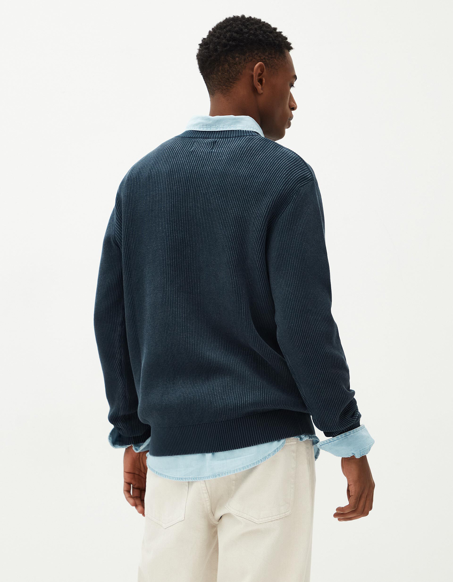 Comprar Online Camisola Canelada, Homem, Azul Escuro