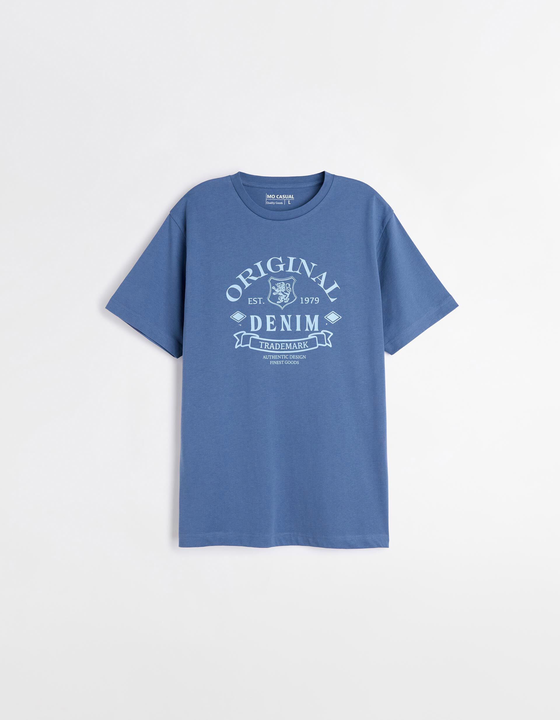 Comprar Online T-shirt Estampado, Homem, Azul