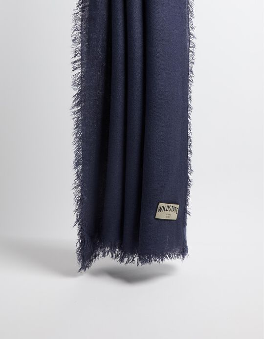 Comprar Online Cachecol Franjas Curtas, Homem, Azul Escuro