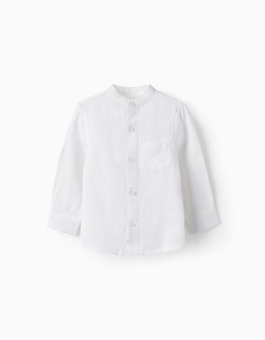 Comprar Online Camisa de Manga Comprida de Linho para Menino, Branco