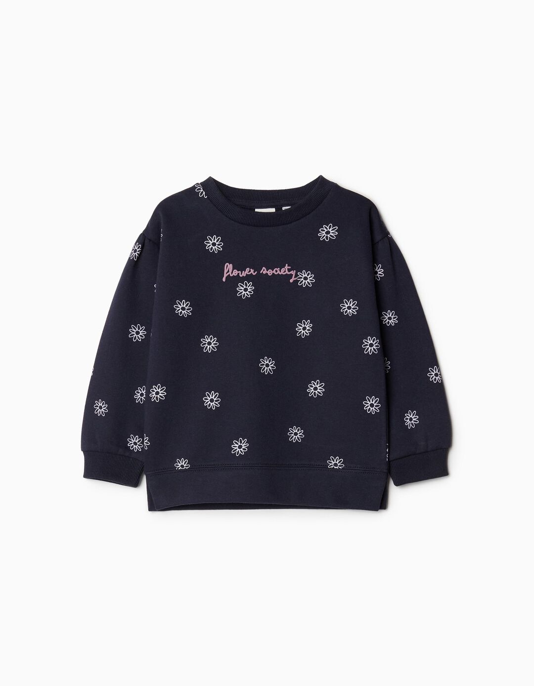 Sweatshirt de Felpa Estampada, Menina, Azul Escuro