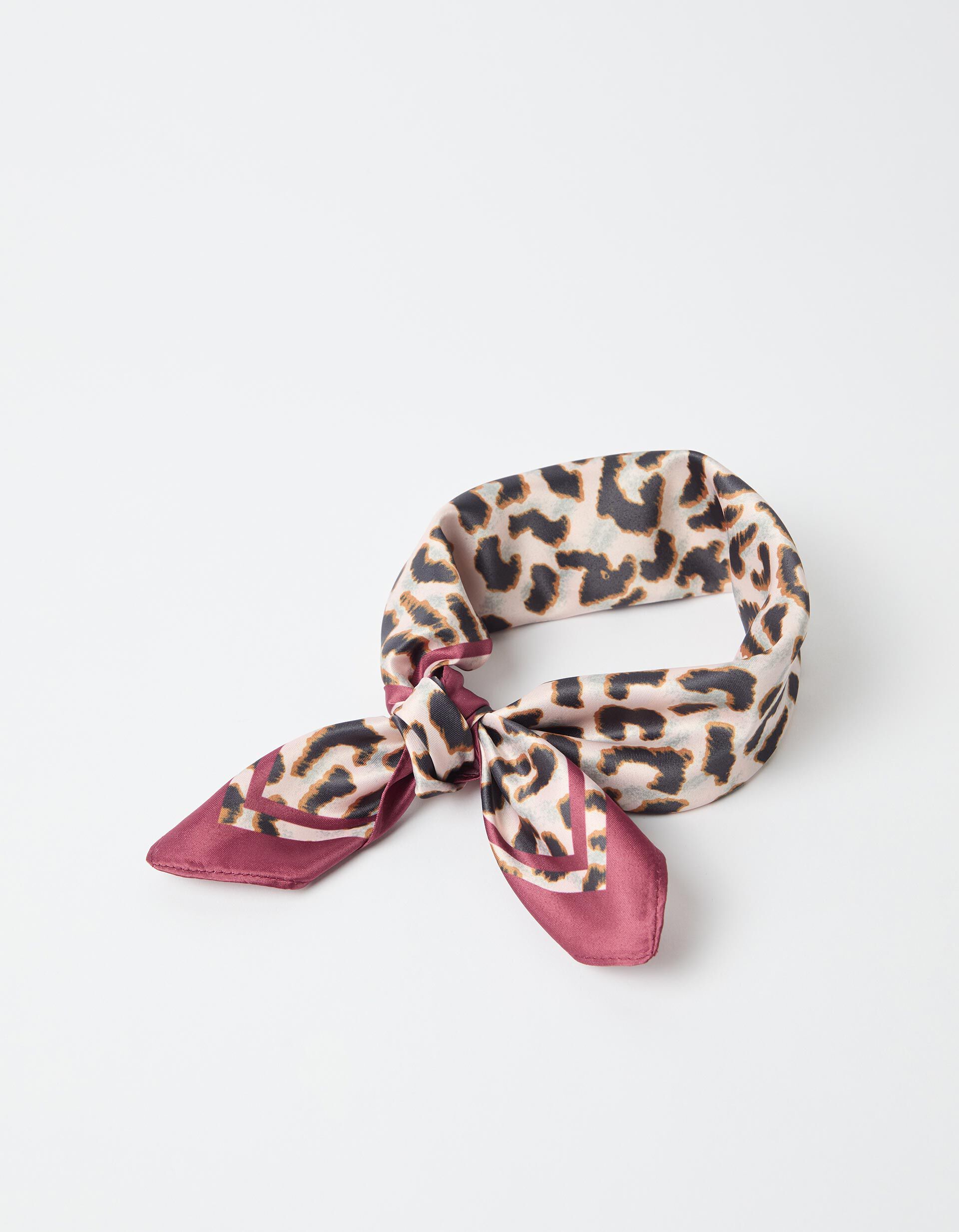 Len&ccedil;o Animal Print, Mulher, Vermelho Escuro