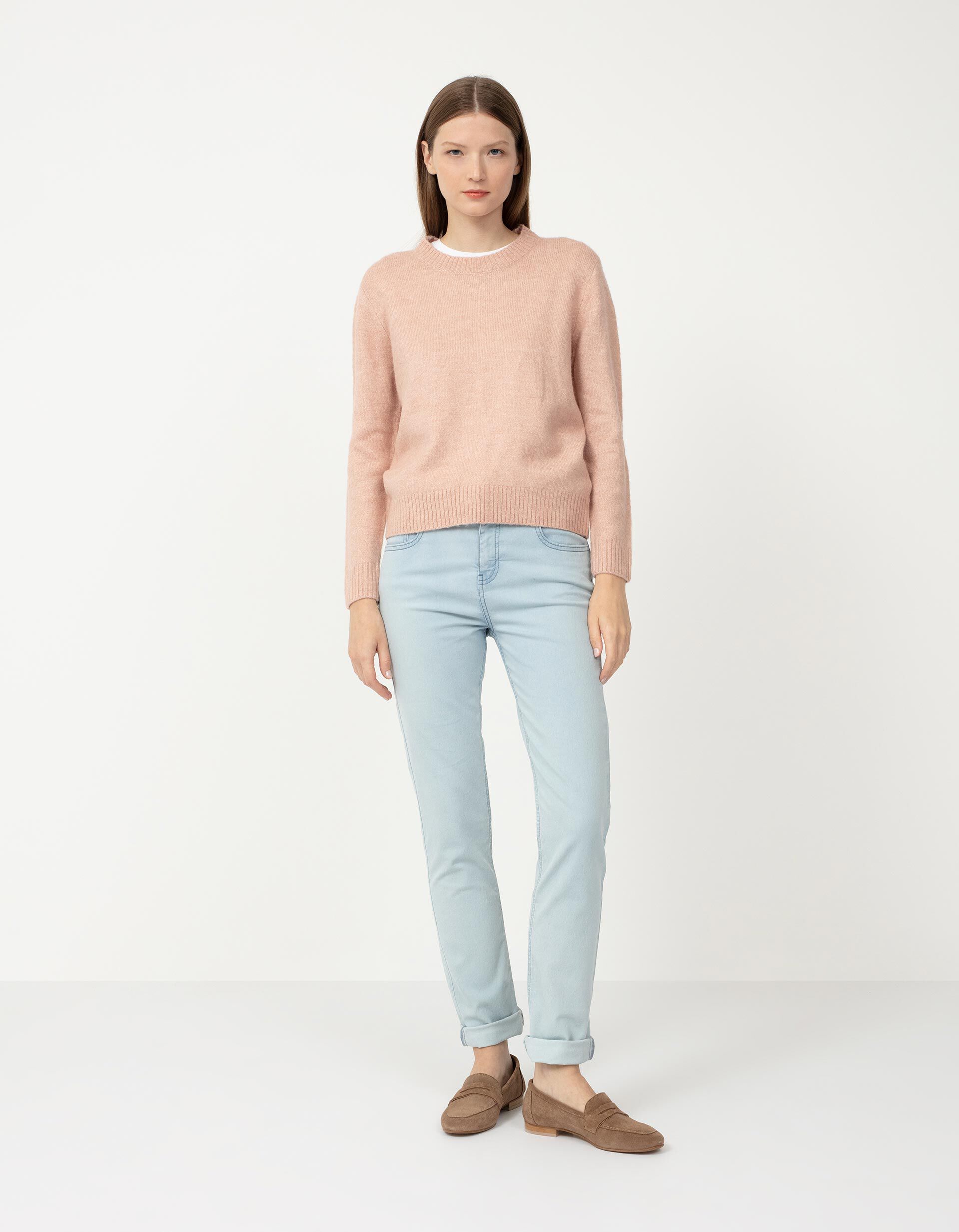 Jeans B&aacute;sicas, Mulher, Azul Claro