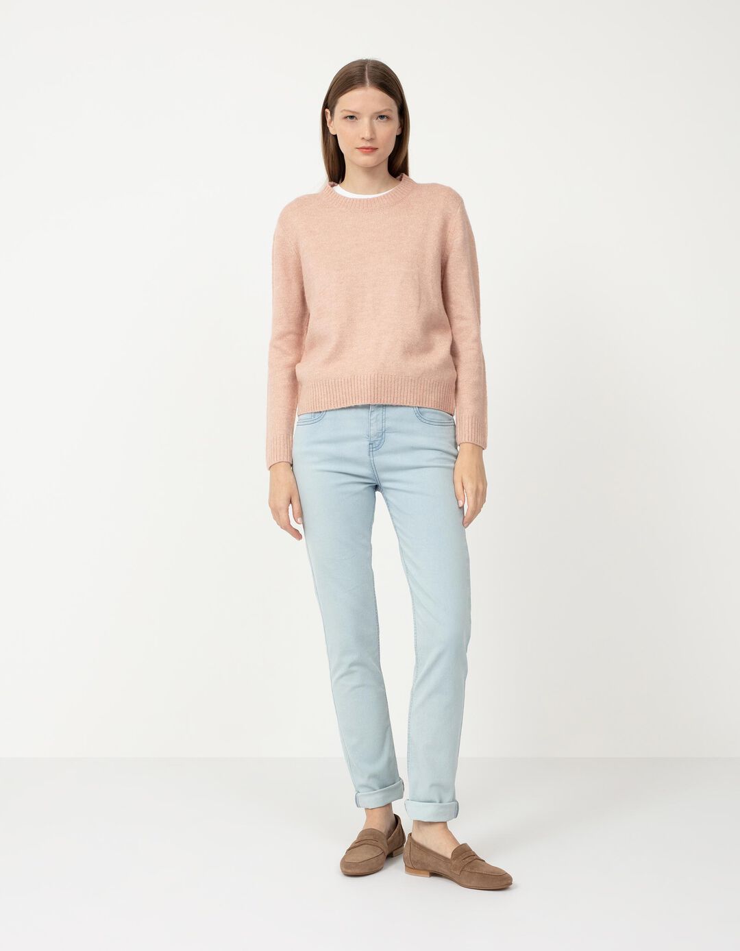 Jeans B&aacute;sicas, Mulher, Azul Claro