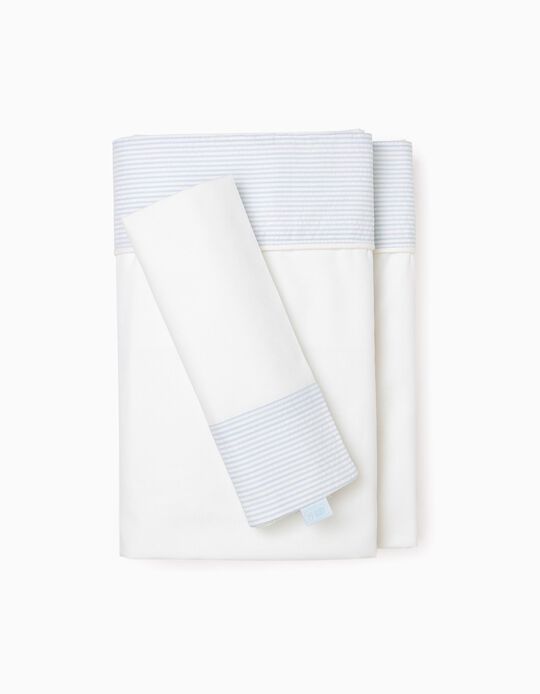 Comprar Online Lençol e Fronha Para Cama 120X60cm Essential Blue Zy Baby