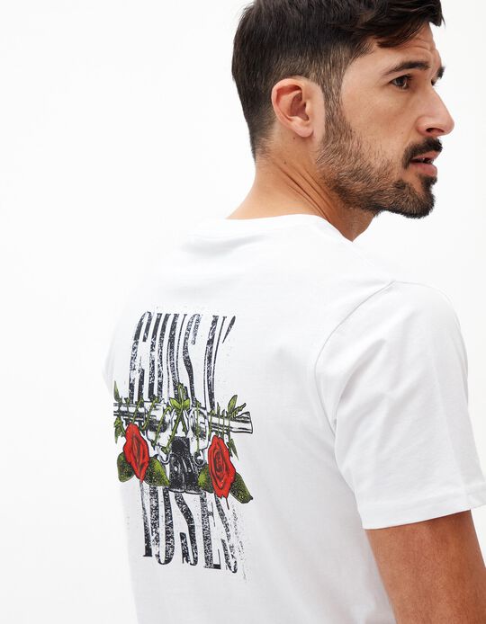 Comprar Online T-shirt 'Guns N' Roses', Homem, Branco