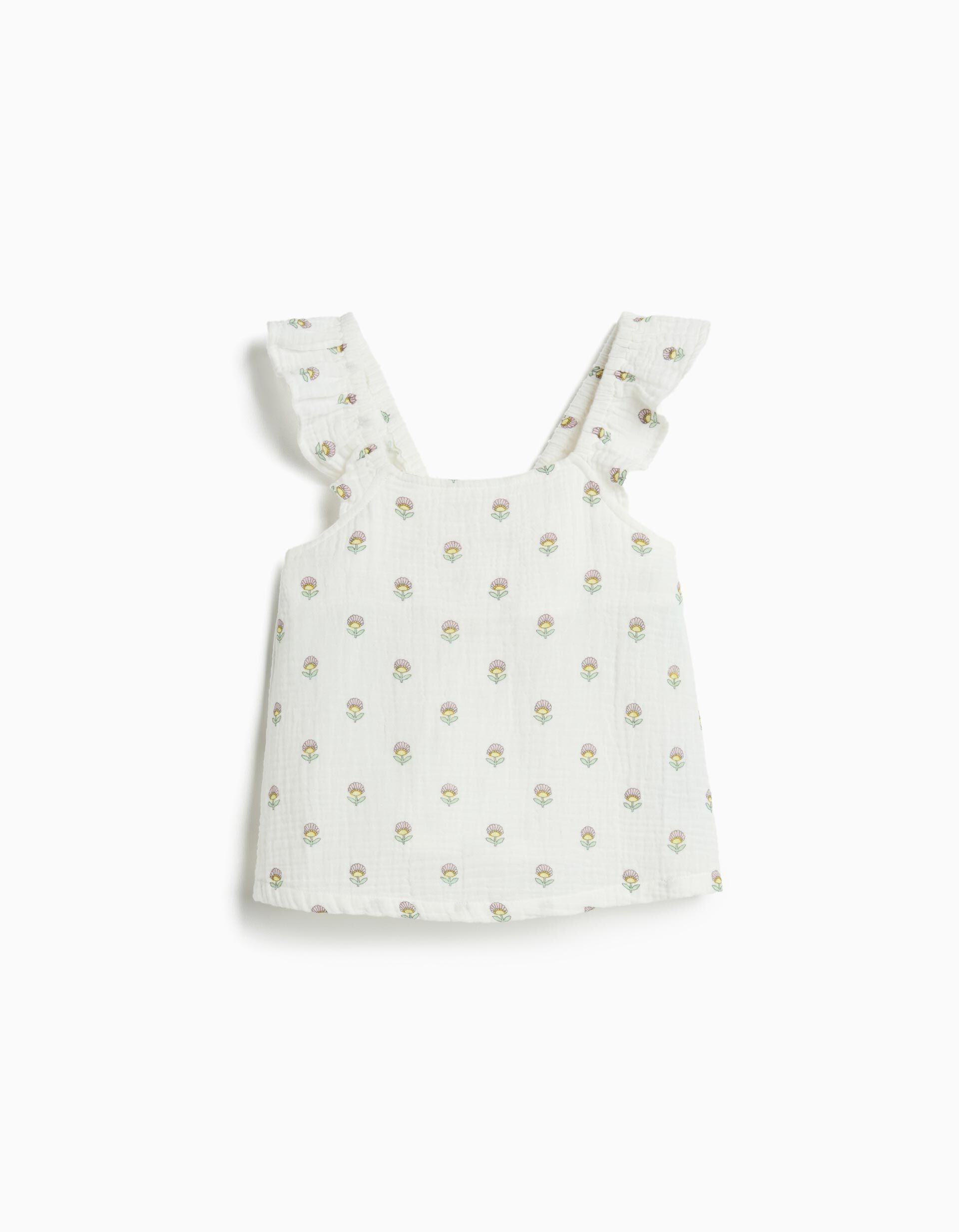 Top De Folhos, Menina, Branco