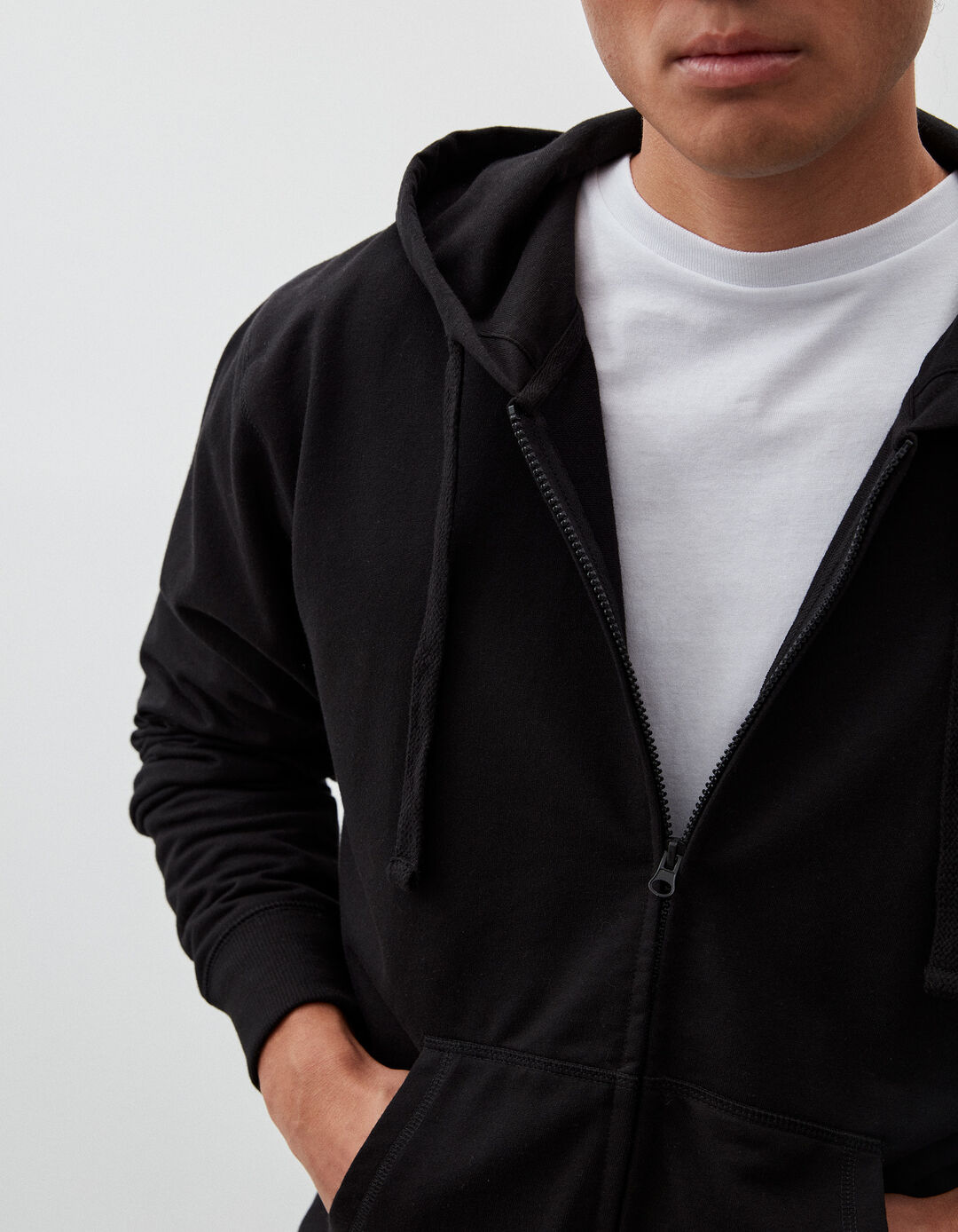 Casaco com capuz, Homem, Preto