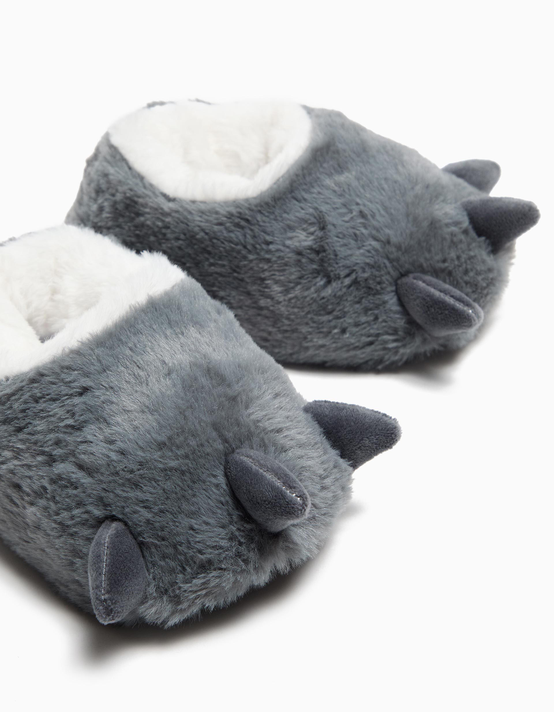 Comprar Online Pantufas de Peluche 'Garras', Menino, Cinzento