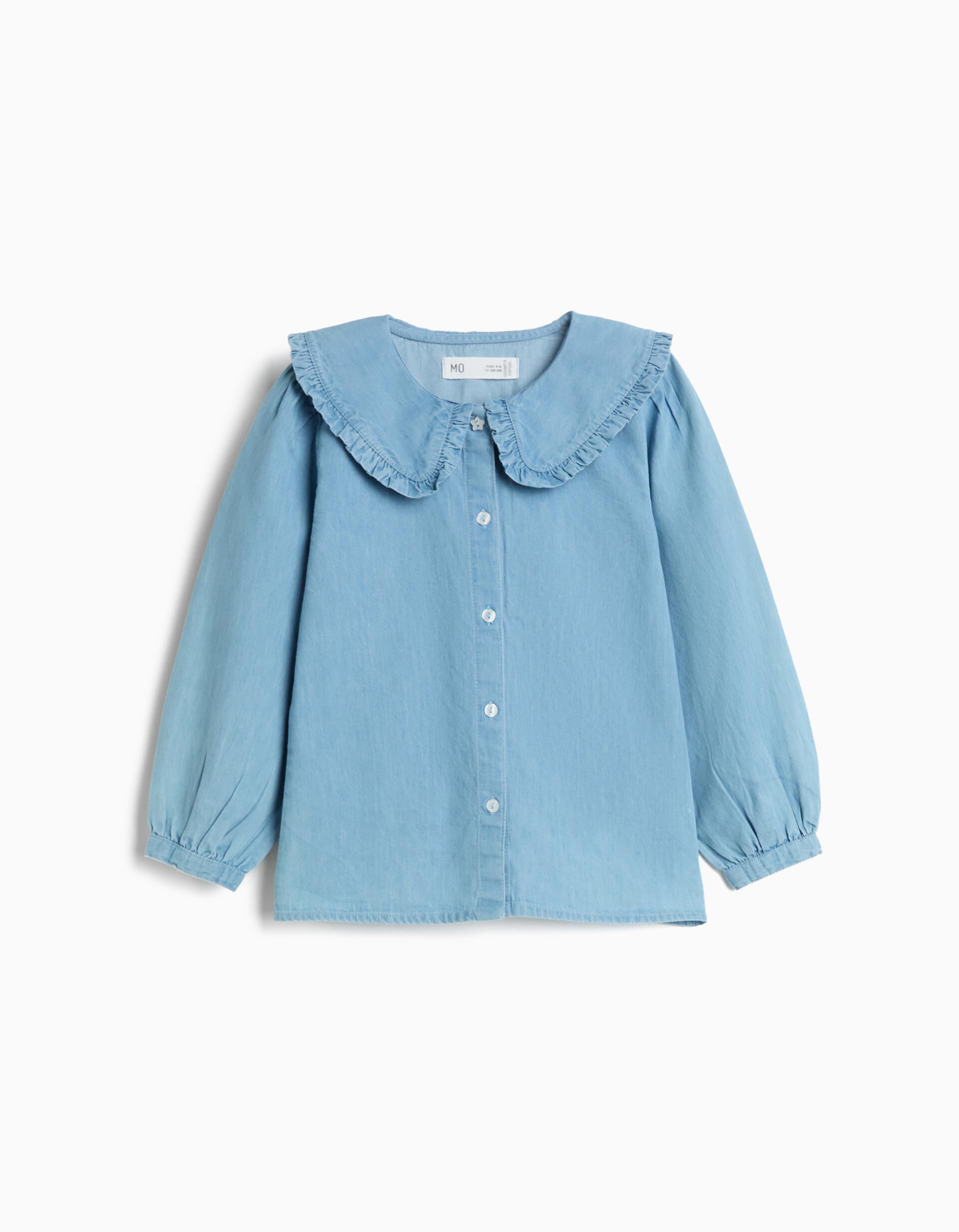  Camisa De Ganga, Menina, Azul Claro