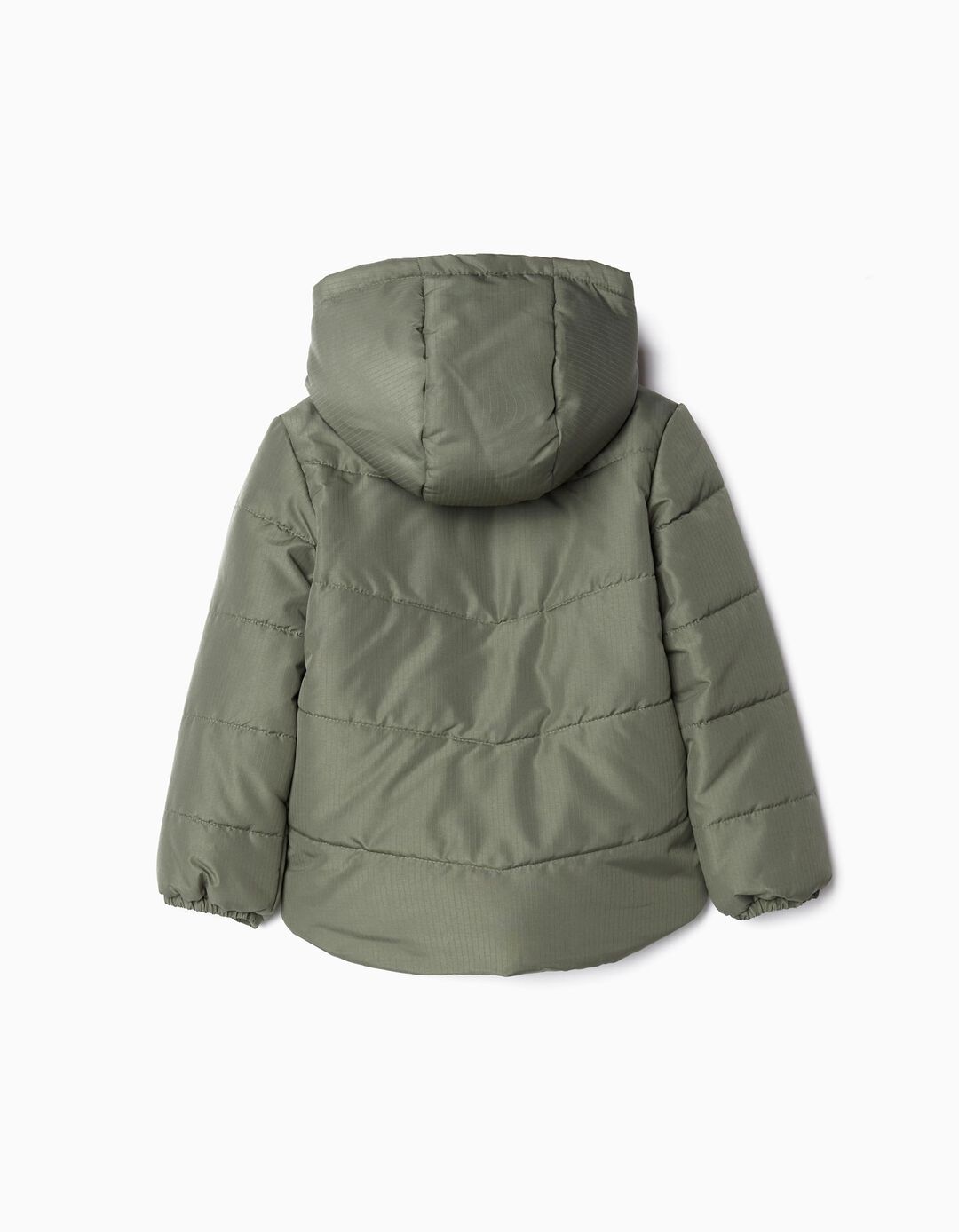 Casaco Acolchoado Capuz, Menino, Verde Escuro