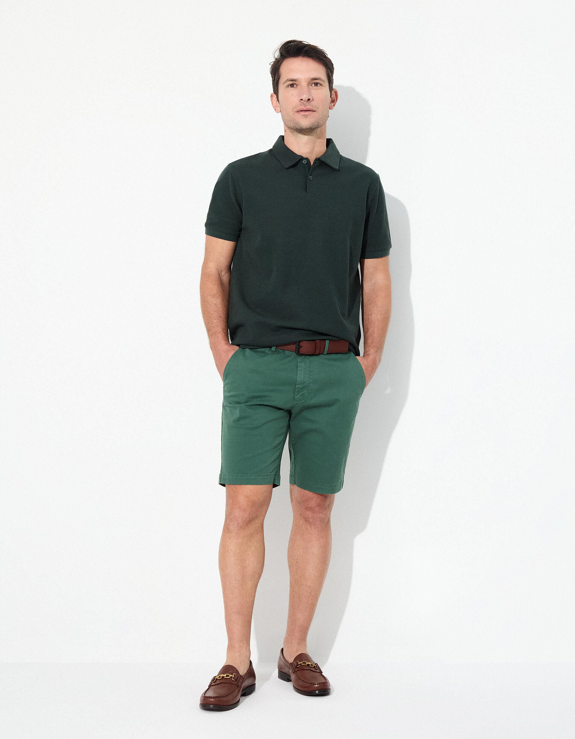 Calções 'Slim fit', Homem, Verde Escuro