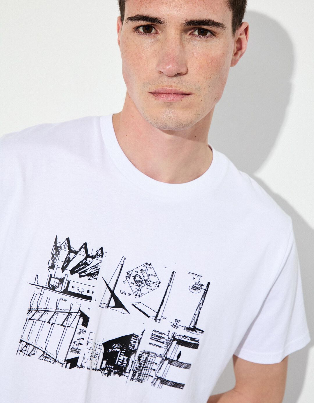 T-shirt Estampado, Homem, Branco