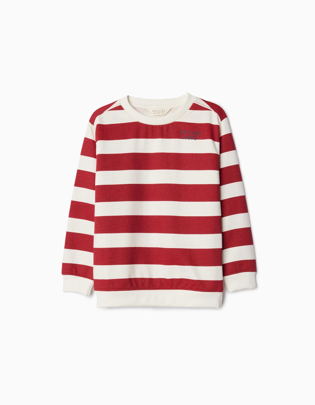 Sweatshirt Fleece Riscas, Menino, Vermelho Escuro