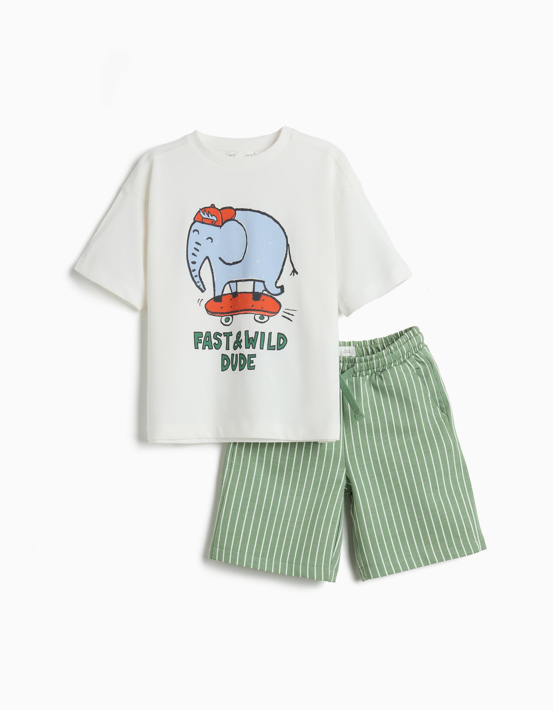 Conjunto T-shirt e Cal&ccedil;&otilde;es, Menino, Verde Escuro