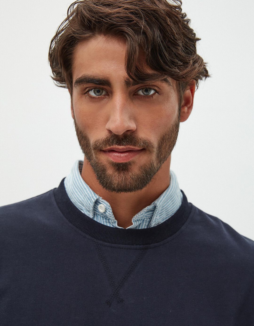 Sweatshirt Decote Redondo, Homem, Azul Escuro