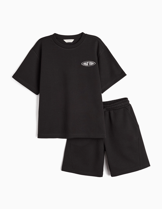 Comprar Online Conjunto T-Shirt e Calções, Menino, Preto