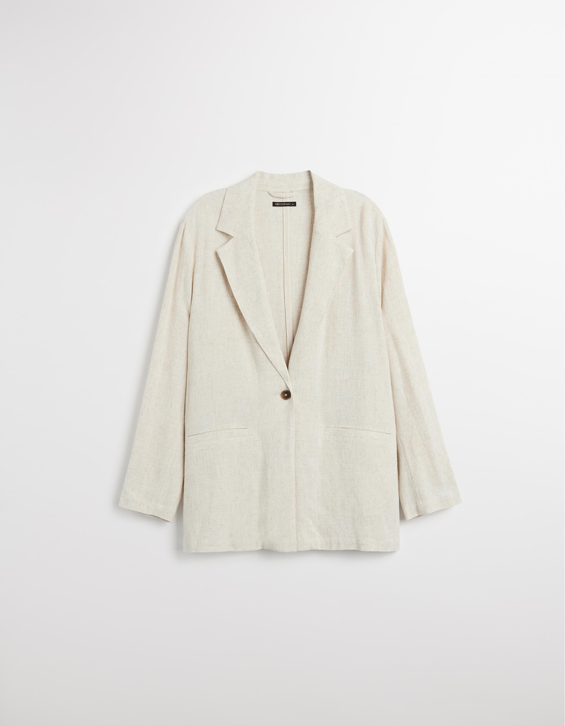 Blazer de Linho, Mulher, Bege 