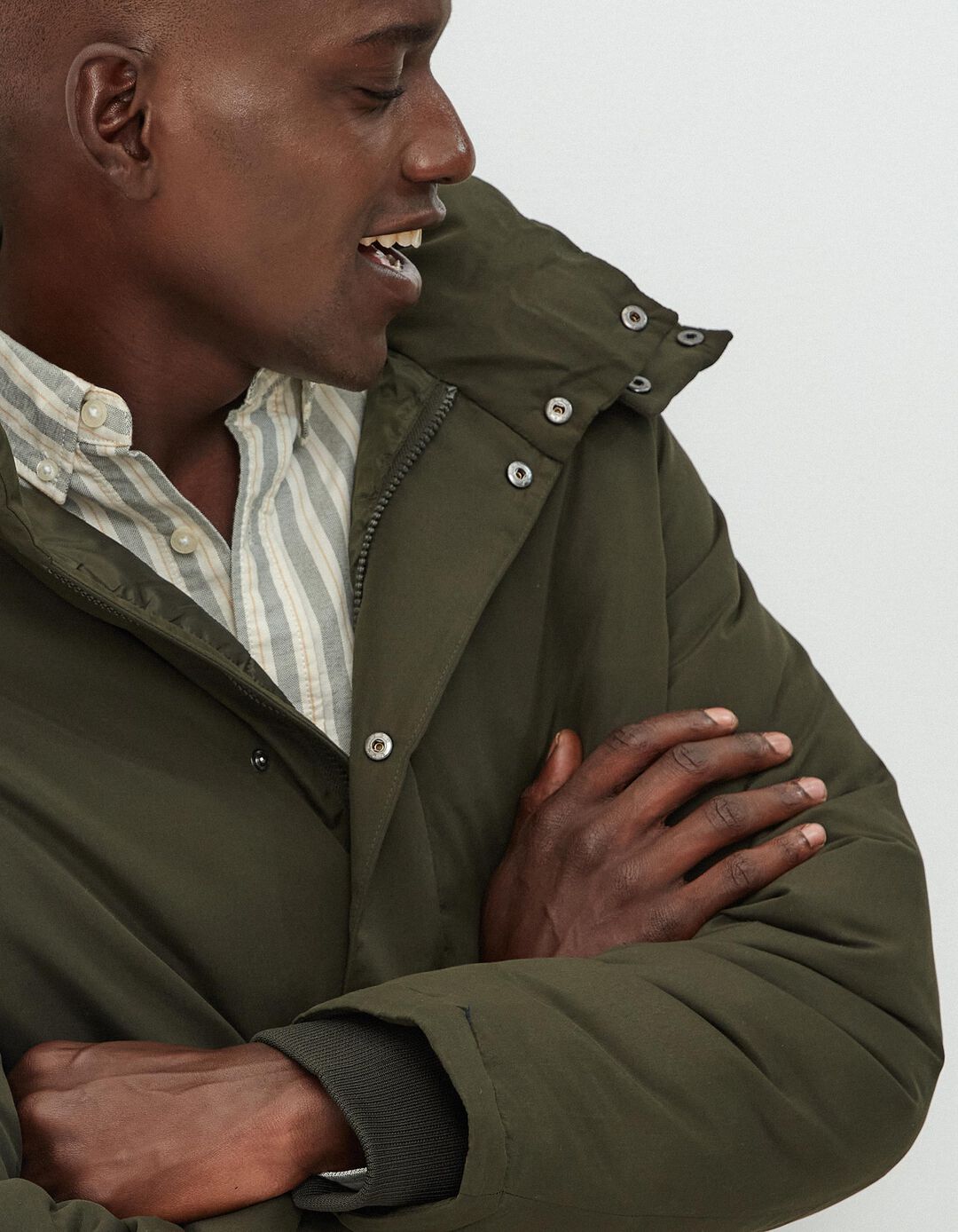 Parka Acolchoada Capuz, Homem, Verde Escuro 