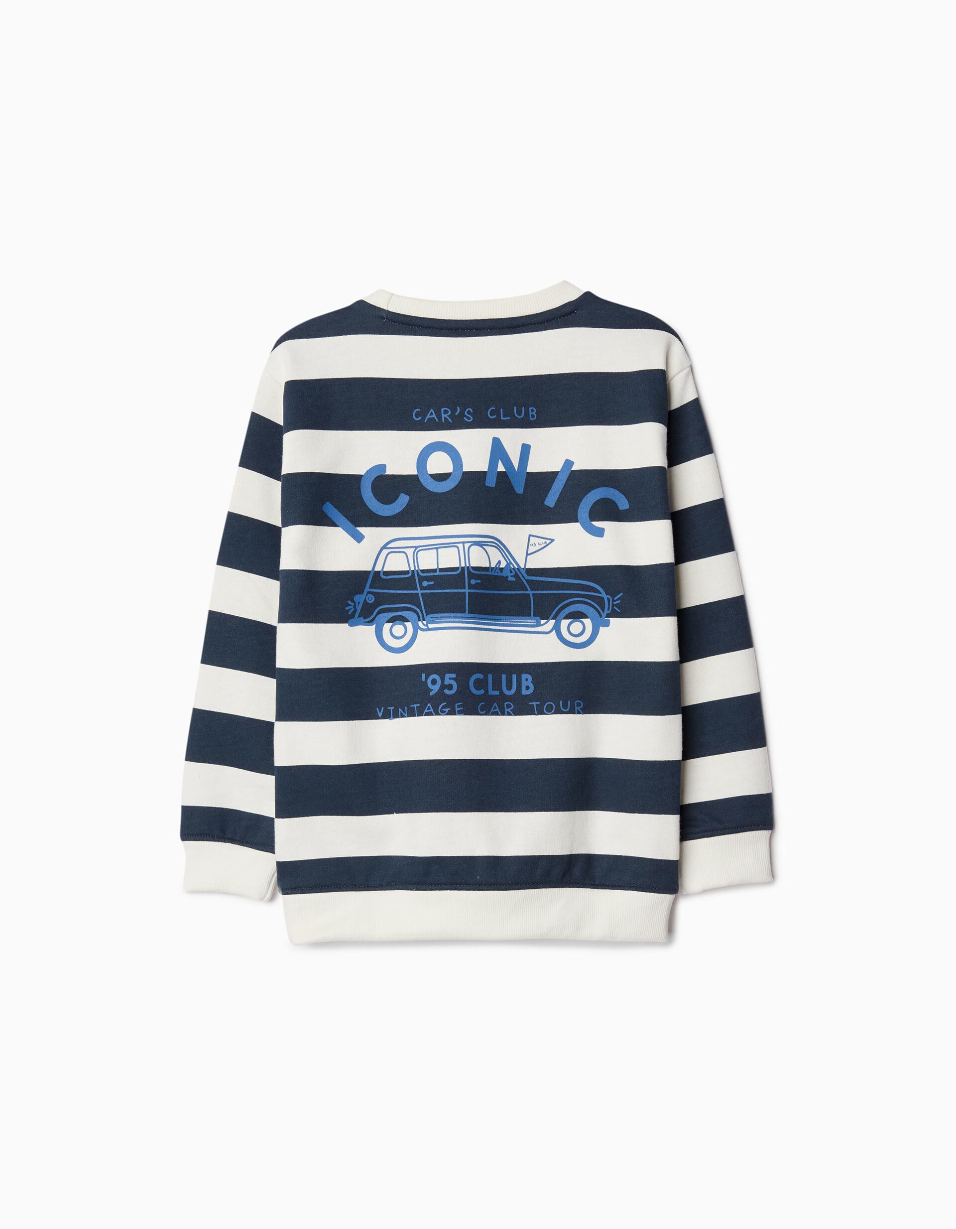 Comprar Online Sweatshirt Fleece Riscas, Menino, Azul Escuro 