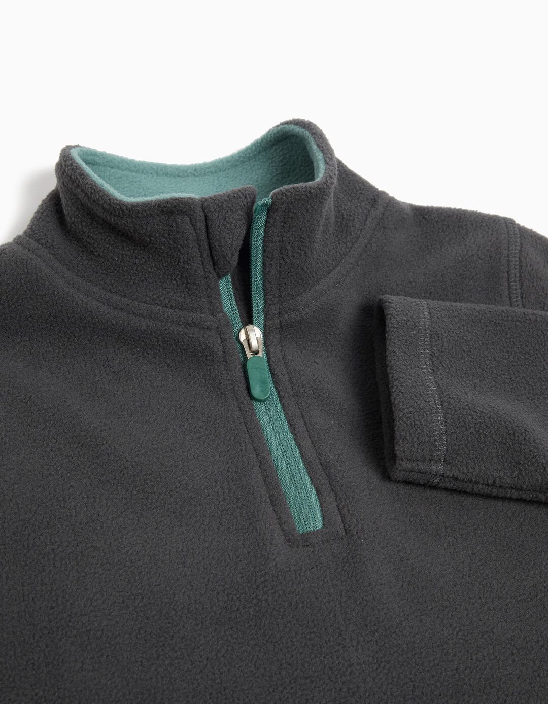 Sweatshirt Polar Fecho de Correr, Menino, Cinzento Escuro