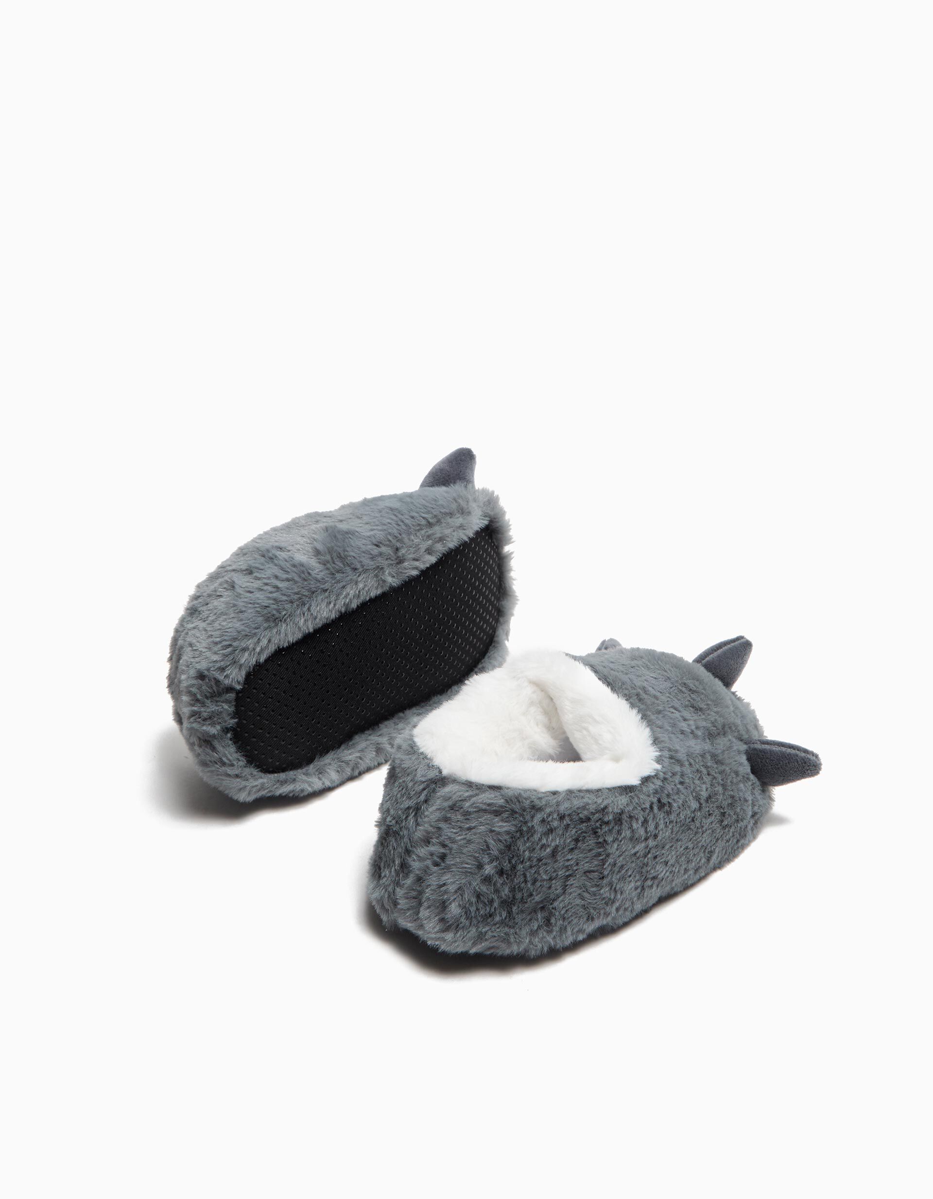 Comprar Online Pantufas de Peluche 'Garras', Menino, Cinzento