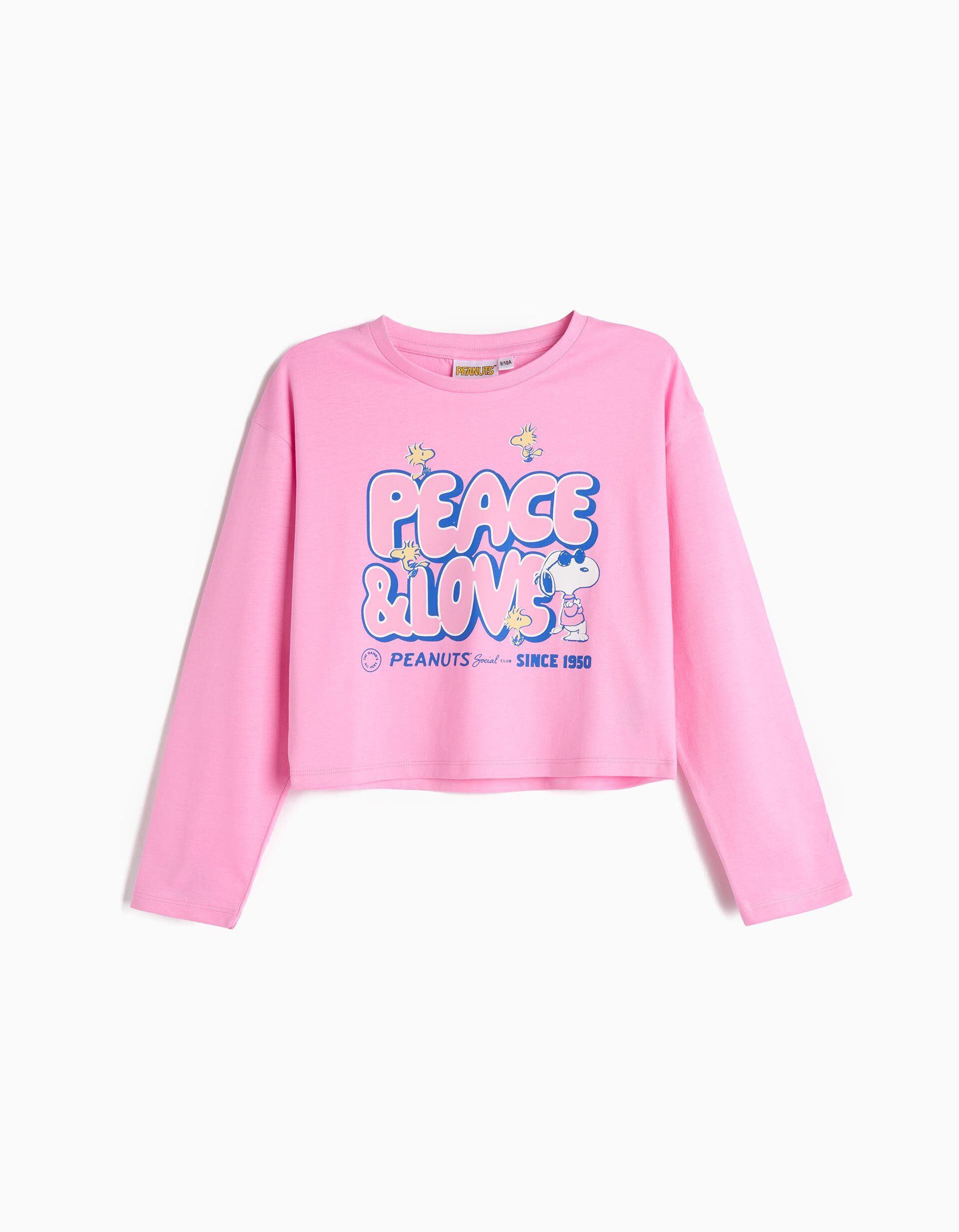 Comprar Online T-shirt de Manga Comprida 'Snoopy', Menina, Rosa