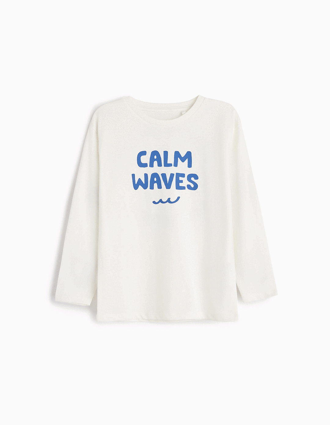 T-shirt Manga Comprida Estampado, Menino, Branco