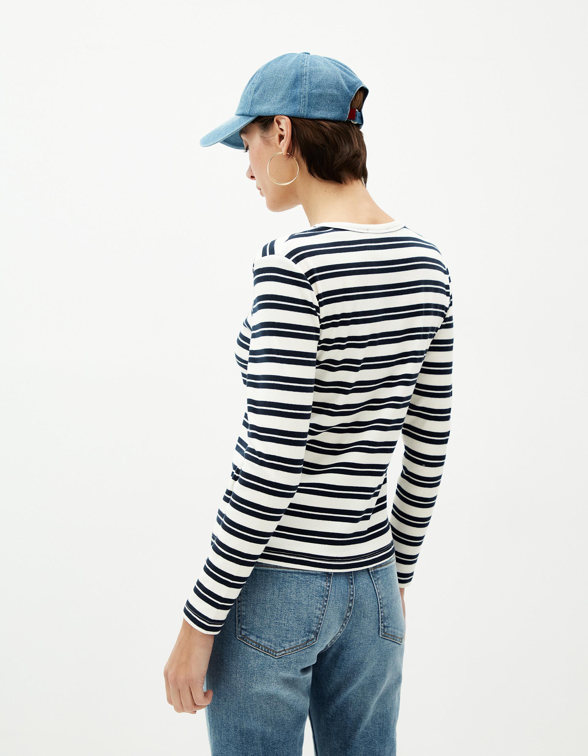 Comprar Online Camisola Riscas, Mulher, Azul Escuro