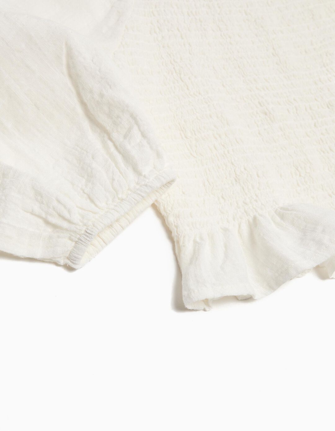 Blusa de Manga Comprida, Menina, Branco