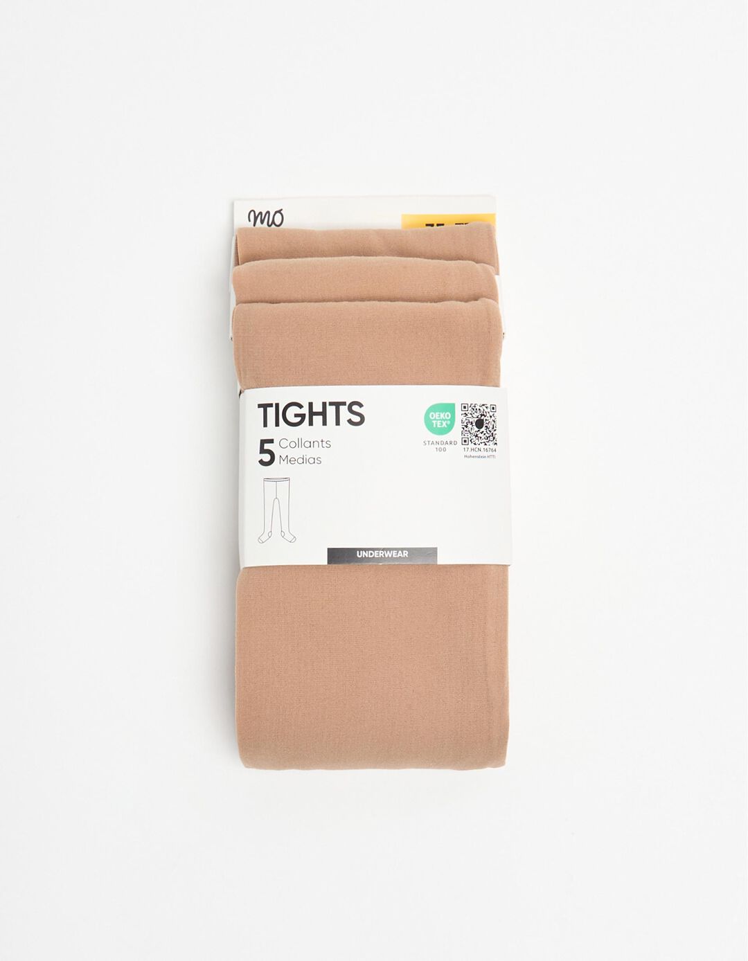 Pack 5 Pares de Collants, Menina, Bege Claro