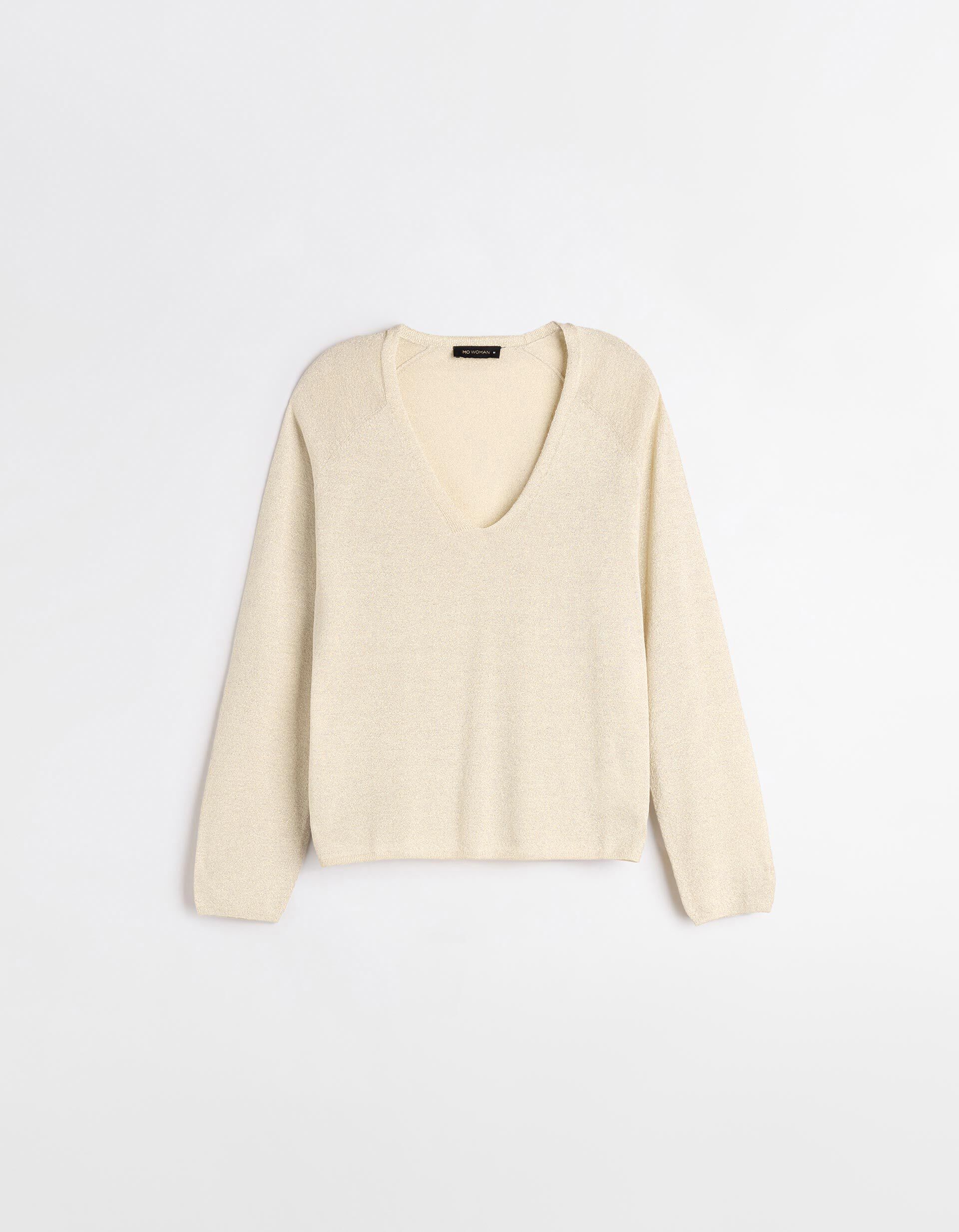 Comprar Online Camisola Decote em V, Mulher, Dourado