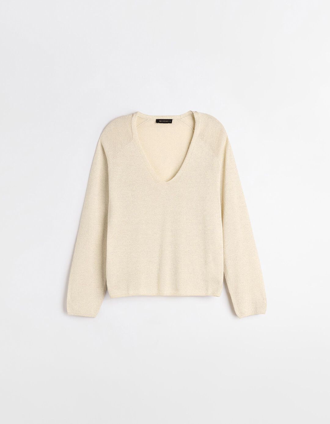 Camisola Decote em V, Mulher, Dourado