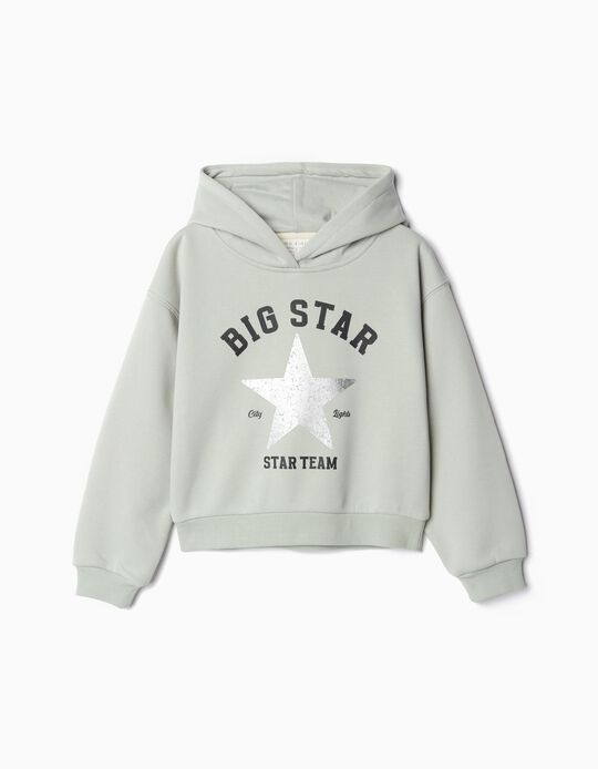 Comprar Online Sweatshirt Capuz Estampado, Menina, Verde Claro