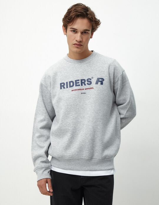 Comprar Online Sweatshirt Felpa Estampado, Homem, Cinzento Claro